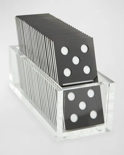 Tizo Large Lucite Domino Set In Black