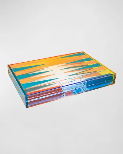 Tizo Lucite Backgammon Set In Multi Color,orange