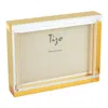 Tizo Lucite Block Picture Frame With Gold Tone Edges, 4 X 6