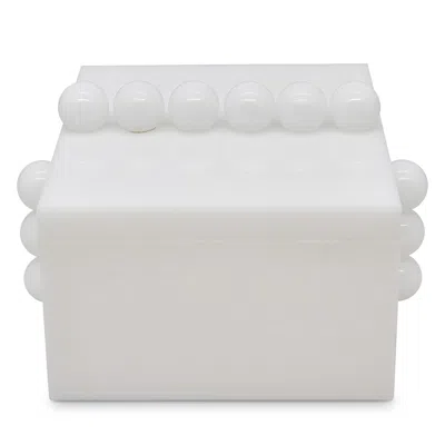Tizo Lucite Bubble Design Box With Lid In White
