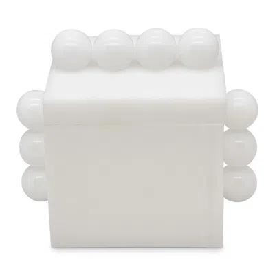 Tizo Lucite Bubble Design Box With Lid In White