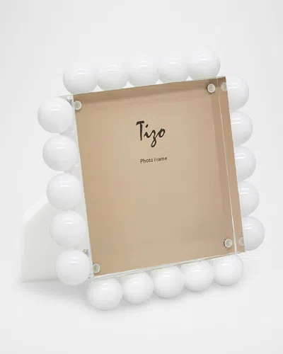 Tizo Lucite Small Square Frame With Bubbles In White