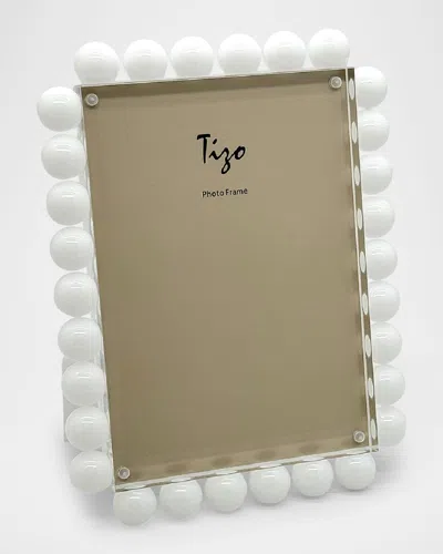 Tizo Lucite Large Frame With Bubbles In White