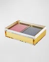 Tizo Lucite Card Box Set (includes 2 Set Of Cards) In Clear,gold