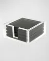 Tizo Design Lucite Coasters, Set Of 4 In Black ,clear