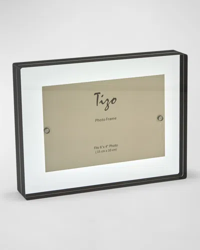 Tizo Lucite Floating Block Frame, 4" X 6" In Clear &amp; Black