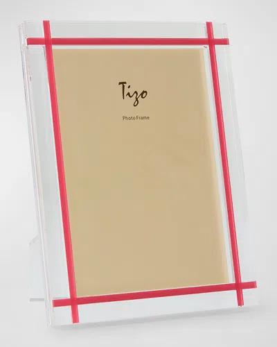 Tizo Contrast Inlay Lucite Frame, 4 X 6 In Clear/pink