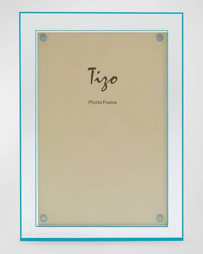 Tizo Lucite Frame, 5" X 7" In Clear &amp; Turquoise