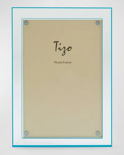 Tizo Lucite Double Border Frame, 5" X 7" In Turquoise