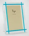 Tizo Contrast Inlay Lucite Frame, 5 X 7 In Clear/turquoise