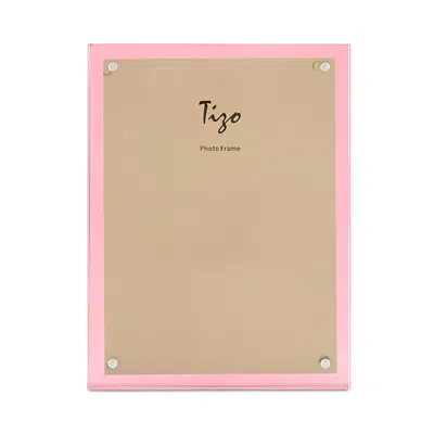 Tizo Lucite Photo Frame, 8" X 10" In Clear/pink