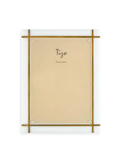 Tizo Lucite Frame With Gold Inlay In Silver