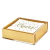 Tizo Lucite Gold Tone Cocktail Napkin Tray In Gold