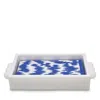 Tizo Lucite Guest Towel Holder Tray With Bubble Handles In White