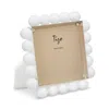 Tizo Lucite Small Square Frame With Bubbles In White