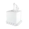 Tizo Lucite Bubble Tissue Box Cover In White