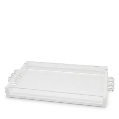 Tizo Lucite Tray With Bubble Handles In White