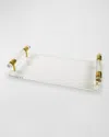 Tizo Lucite Tray With Golden Trim In Transparent