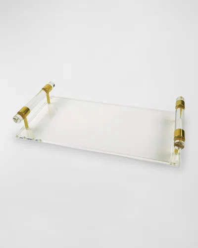 Tizo Lucite Tray With Golden Trim In Transparent