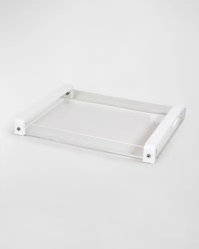 Tizo Lucite Inset-handle Tray In Clear, White