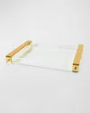 Tizo Lucite Tray With Handle In Gold
