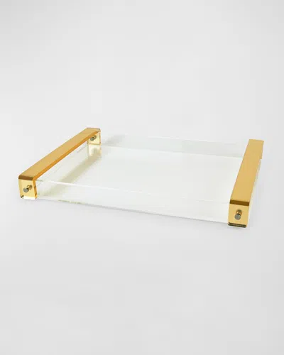 Tizo Lucite Tray With Handle In Gold