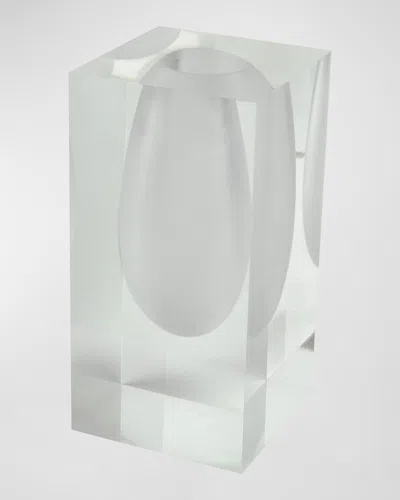 Tizo Lucite Vase, 5" In Clear,frost White