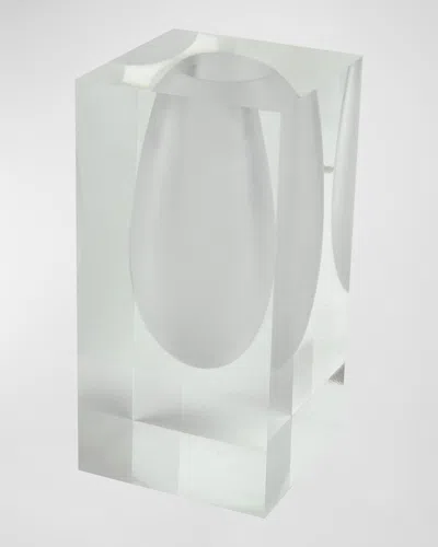 Tizo Design Lucite Frosted White Vase In Frost White