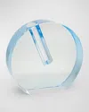 Tizo Crystal Blue Round Flat Vase, Small In Blue