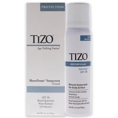 Tizo Sheerfoam Body And Face Tinted Spf 30 By  For Unisex - 3.5 oz Sunscreen In White