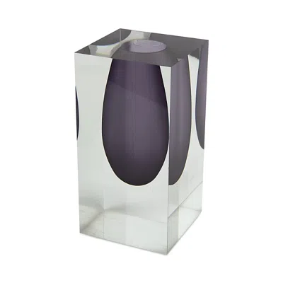 Tizo Smoky Lucite Vase In Gray