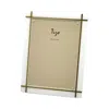 Tizo Solid White Lucite Picture Frame With Gold Inlay, 4 X 6