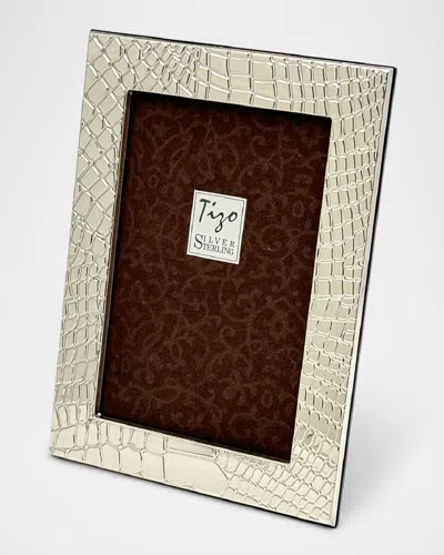 Tizo Sterling Crocodile Frame, 5" X 7" In Metallic