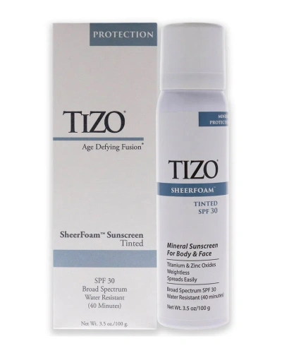 Tizo Unisex 3.5oz Sheerfoam Body And Face Tinted Spf 30 Sunscreen In White