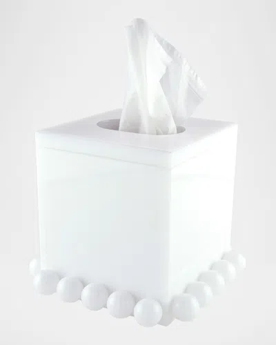 TIZO WHITE LUCITE TISSUE BOX BUBBLE DESIGN
