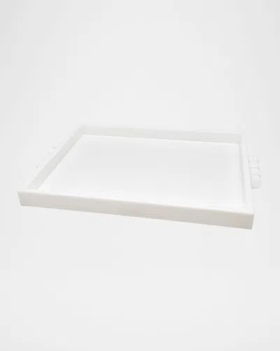 Tizo White Lucite Tray With Bubble Handles