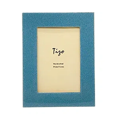 Tizo Wood Faux Shagreen Frame, 5 X 7 In Blue