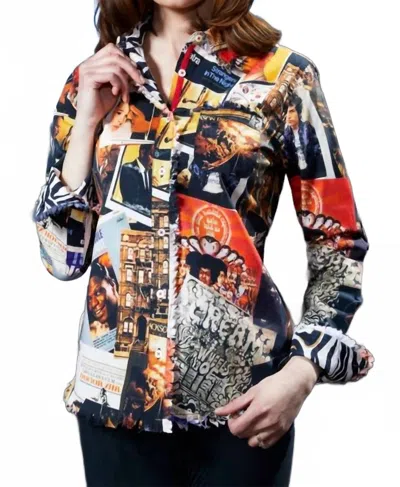 Tizzie Cape Cod Rock And Roll Shirt In Unique Print In Multi