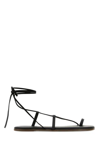 Tkees Black Leather Jo Sandals
