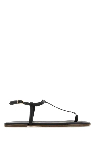 TKEES SANDALI INFRADITO MARIANA IN PELLE NERA DONNA