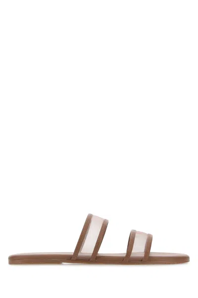 Tkees Brown Leather Viv Slippers