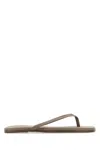 Tkees Dove Grey Leather Lily Liners Thong Slippers