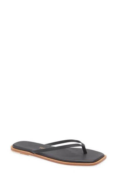 Tkees Woman Thong Sandal Black Size 10 Leather In Multi