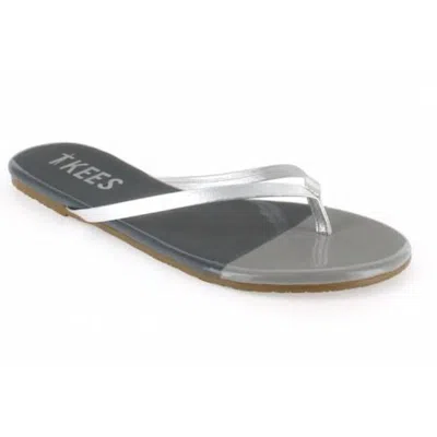 Tkees French Tips Thong Sandal In Silver Storm