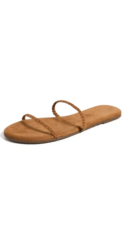 TKEES GEMMA BRAID SLIDES CAMEL
