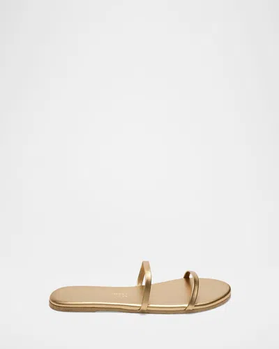 Tkees Gemma Leather Flat Sandals In Gold