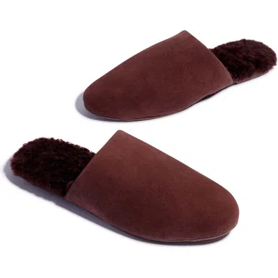 Tkees Ines Genuine Shearling Slipper In Chocolate