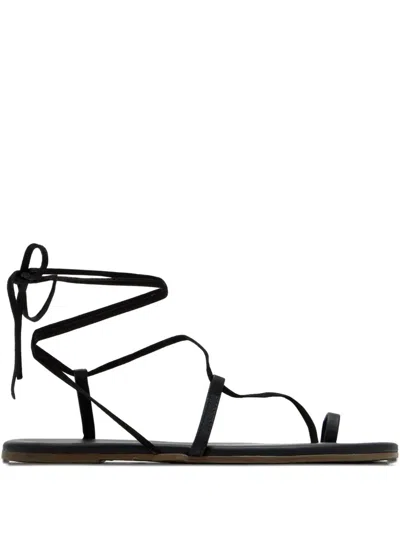 Tkees Jo Leather Lace-up Sandals In Black