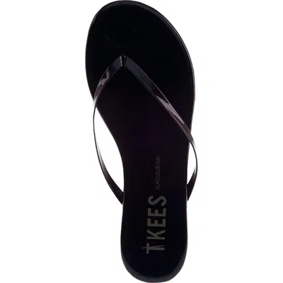Tkees Lacquers Thong Sandals In Ink In Black