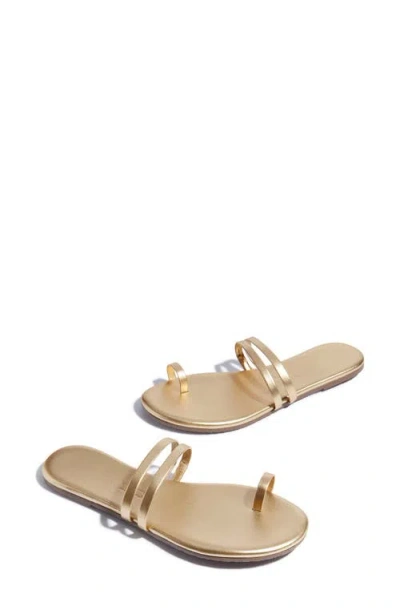 Tkees Leah Metallic Leather Sandals In Blink